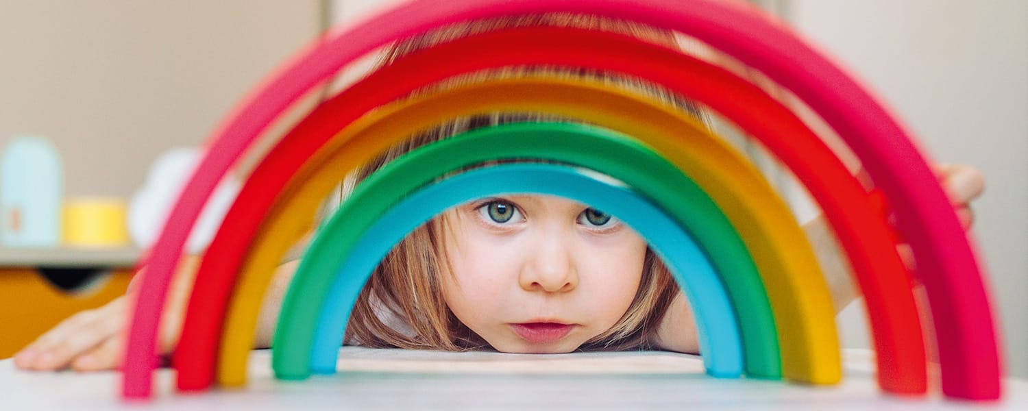 Alternative school child rainbow Montessori